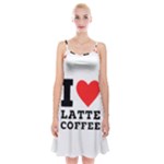 I love latte coffee Spaghetti Strap Velvet Dress