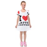 I love latte coffee Kids  Short Sleeve Velvet Dress