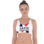 I love latte coffee Cross String Back Sports Bra