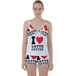 I love latte coffee Tie Front Two Piece Tankini