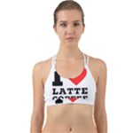 I love latte coffee Back Web Sports Bra