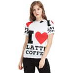 I love latte coffee Women s Short Sleeve Rash Guard