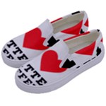 I love latte coffee Kids  Canvas Slip Ons