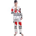 I love latte coffee Men s Long Sleeve Satin Pajamas Set