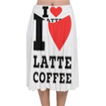 I love latte coffee Velvet Flared Midi Skirt