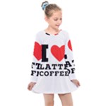 I love latte coffee Kids  Long Sleeve Dress