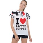 I love latte coffee Ruffle Collar Chiffon Blouse