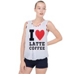 I love latte coffee Bubble Hem Chiffon Tank Top