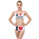 I love latte coffee Layered Top Bikini Set