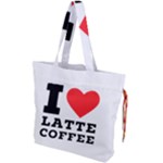 I love latte coffee Drawstring Tote Bag