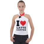 I love latte coffee Cross Neck Velour Top