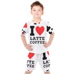 I love latte coffee Kids  Tee and Shorts Set