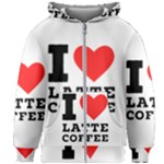 I love latte coffee Kids  Zipper Hoodie Without Drawstring