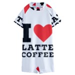 I love latte coffee Kids  Boyleg Half Suit Swimwear