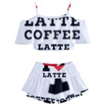 I love latte coffee Kids  Off Shoulder Skirt Bikini