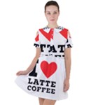 I love latte coffee Short Sleeve Shoulder Cut Out Dress 