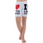 I love latte coffee Kids  Lightweight Velour Capri Yoga Leggings