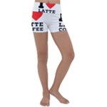 I love latte coffee Kids  Lightweight Velour Yoga Shorts