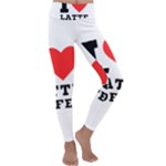 I love latte coffee Kids  Lightweight Velour Classic Yoga Leggings