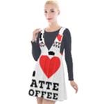 I love latte coffee Plunge Pinafore Velour Dress