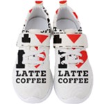 I love latte coffee Men s Velcro Strap Shoes