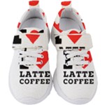 I love latte coffee Kids  Velcro Strap Shoes