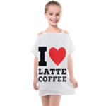 I love latte coffee Kids  One Piece Chiffon Dress