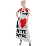 I love latte coffee Button Up Short Sleeve Maxi Dress