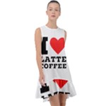 I love latte coffee Frill Swing Dress