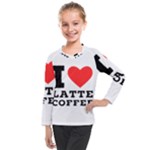 I love latte coffee Kids  Long Mesh Tee