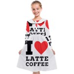 I love latte coffee Kids  Midi Sailor Dress