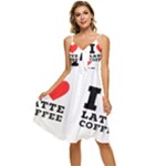 I love latte coffee Sleeveless Tie Front Chiffon Dress