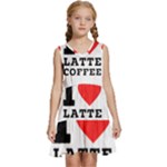 I love latte coffee Kids  Sleeveless Tiered Mini Dress