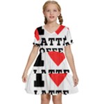 I love latte coffee Kids  Short Sleeve Tiered Mini Dress