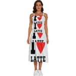 I love latte coffee Sleeveless Shoulder Straps Boho Dress