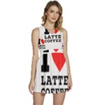 I love latte coffee Sleeveless High Waist Mini Dress