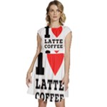 I love latte coffee Cap Sleeve High Waist Dress