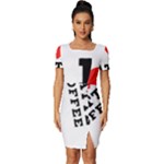 I love latte coffee Fitted Knot Split End Bodycon Dress