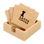 I love latte coffee Bamboo Coaster Set