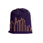 Skyscraper-town-urban-towers Drawstring Pouch (Large)