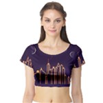 Skyscraper-town-urban-towers Short Sleeve Crop Top