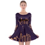 Skyscraper-town-urban-towers Long Sleeve Skater Dress