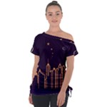 Skyscraper-town-urban-towers Off Shoulder Tie-Up Tee