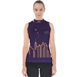 Skyscraper-town-urban-towers Mock Neck Shell Top