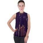 Skyscraper-town-urban-towers Mock Neck Chiffon Sleeveless Top