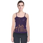 Skyscraper-town-urban-towers Velvet Spaghetti Strap Top