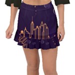 Skyscraper-town-urban-towers Fishtail Mini Chiffon Skirt