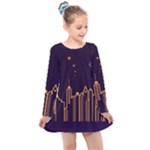 Skyscraper-town-urban-towers Kids  Long Sleeve Dress