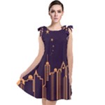 Skyscraper-town-urban-towers Tie Up Tunic Dress