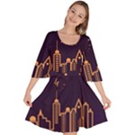 Skyscraper-town-urban-towers Velour Kimono Dress